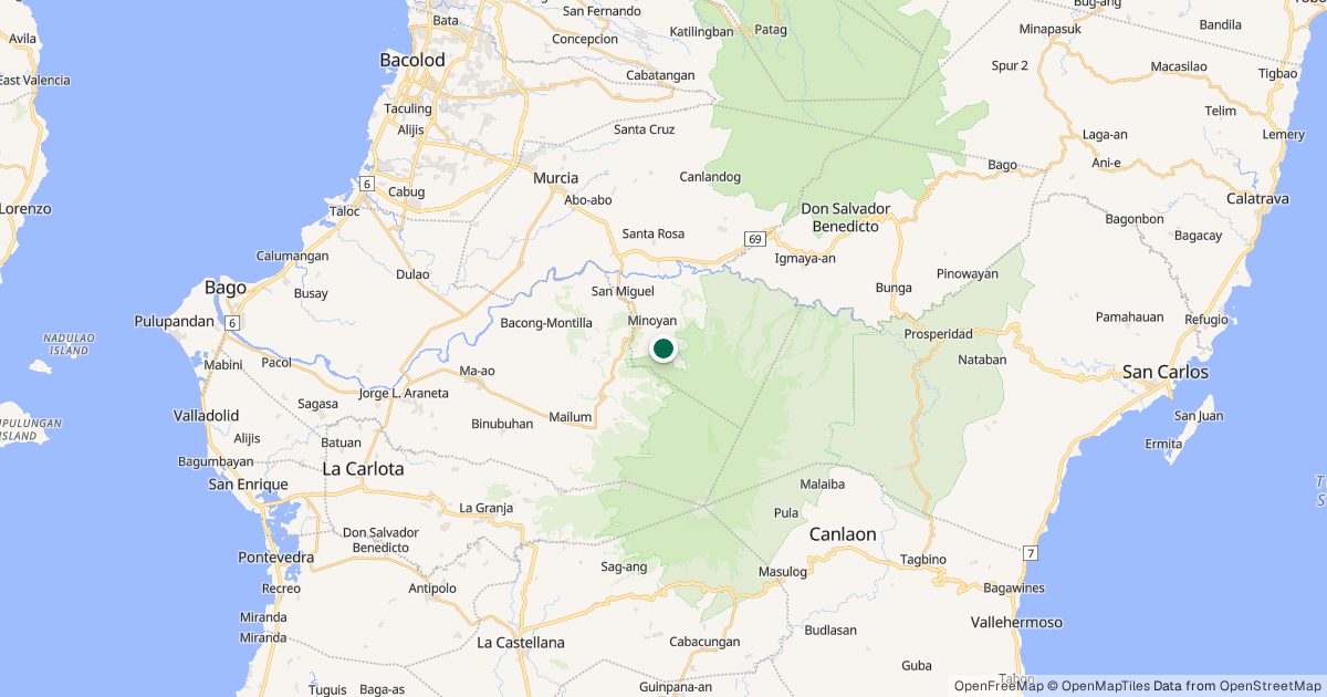 Map of 2nd Falls, Mambukal’s location