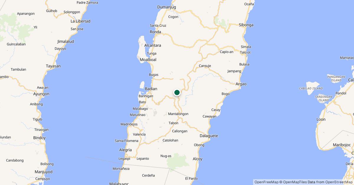 Map of Kandungaw Peak’s location