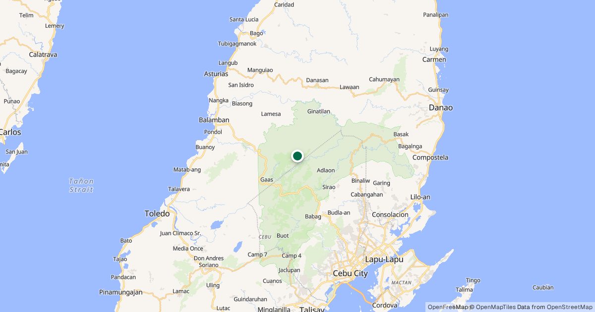Map of Mt. Mauyog’s location