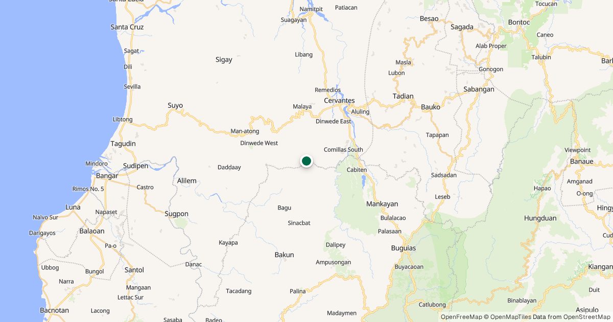Map of Mt. Namandiraan’s location