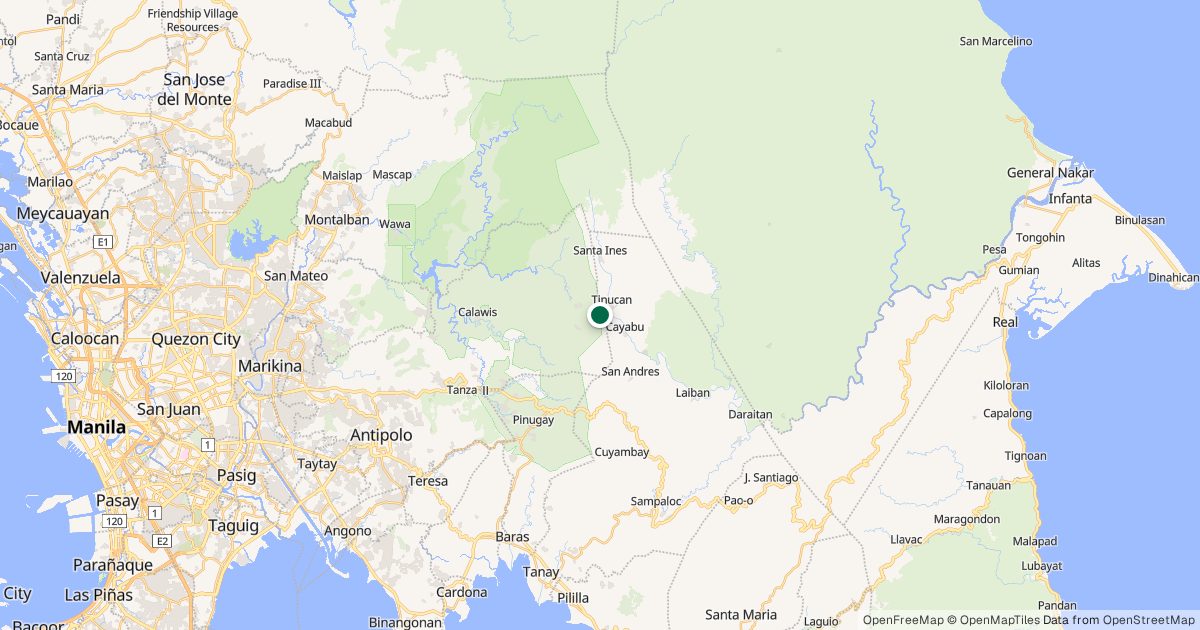 Map of Mt. Tinucan’s location