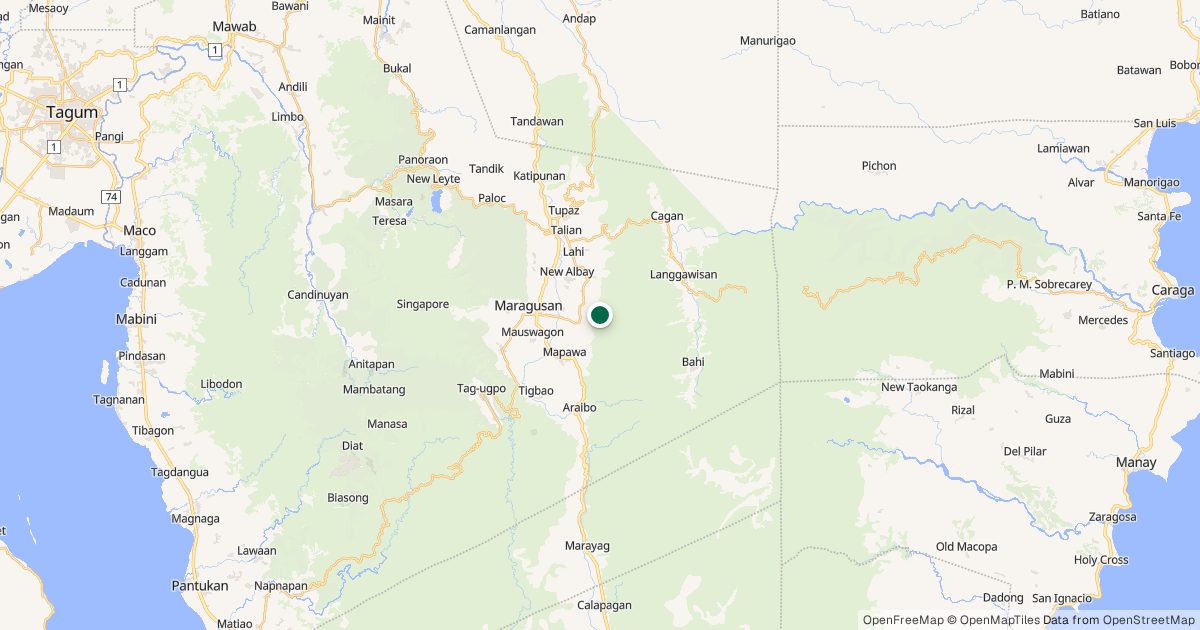 Map of Tagbibinta Falls’s location