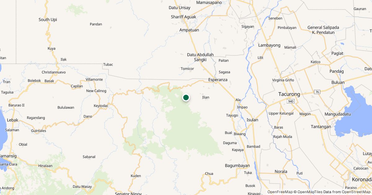 Map of Ugis Peak’s location